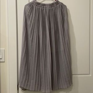 Pleated Culotte Pants/Skirt - Grey/Purple Lavender